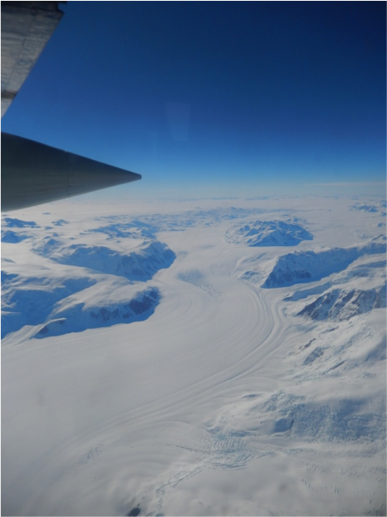 First view of Antarctica from C-130 window